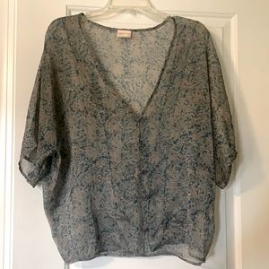 Sheer oversized blouse with beautiful design